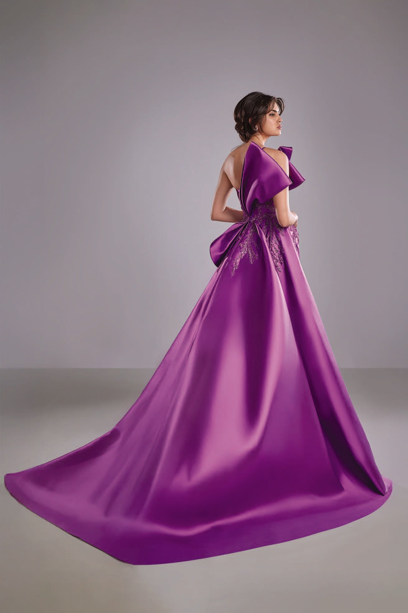 Embroidered Lace with Mikado Gown