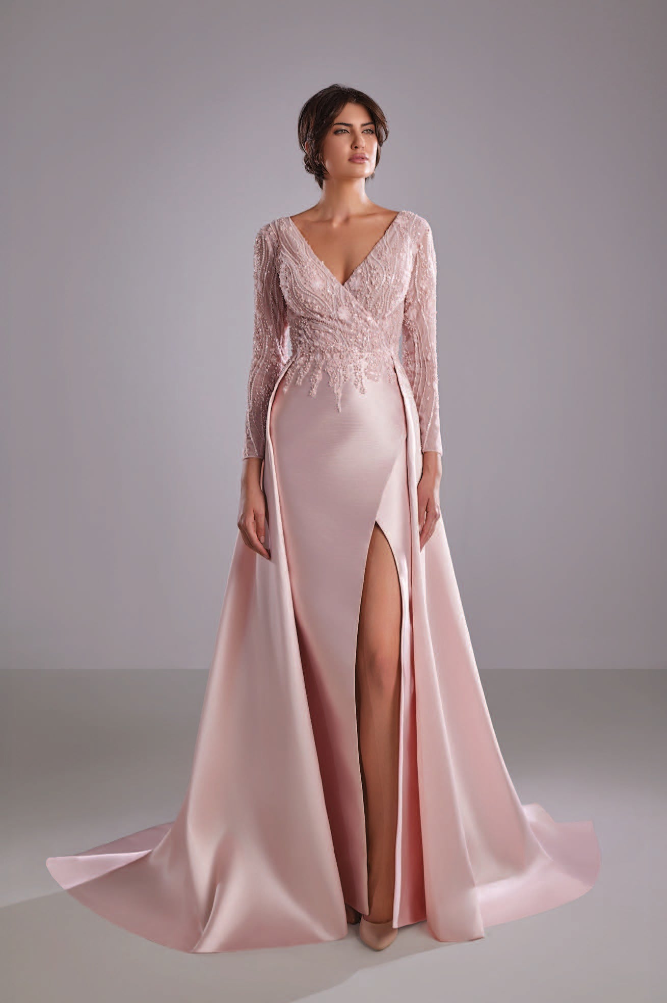 Embroidered Mikado Dress