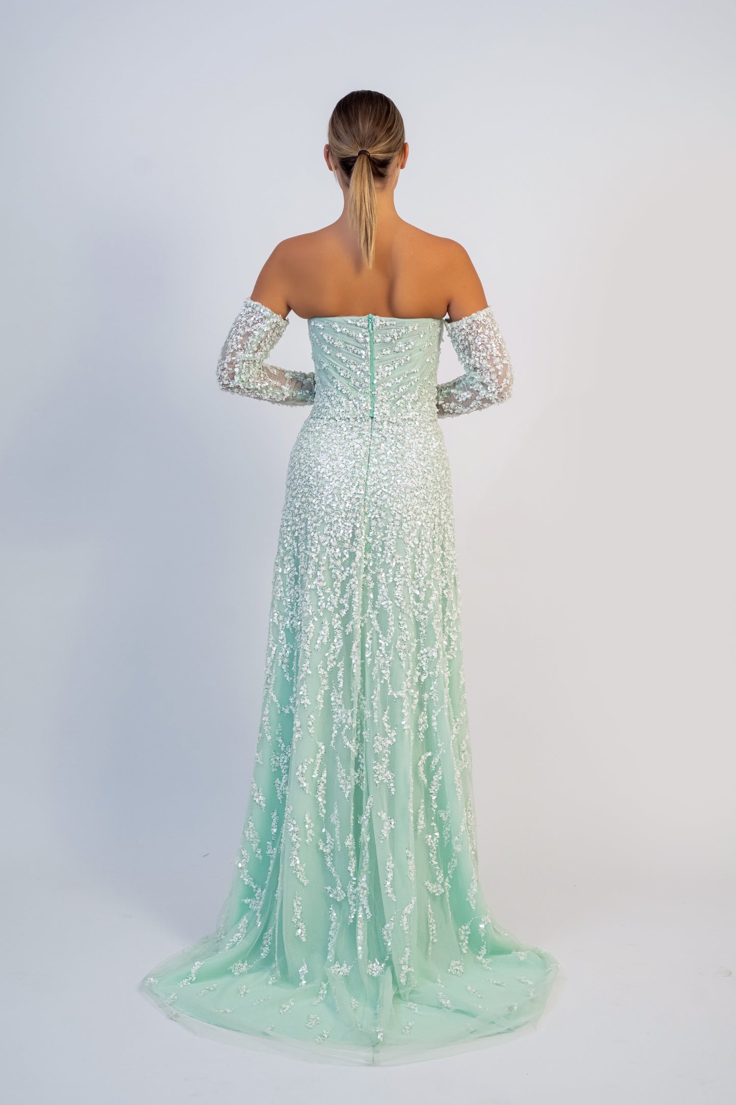 Off Shoulder Sequin Gown