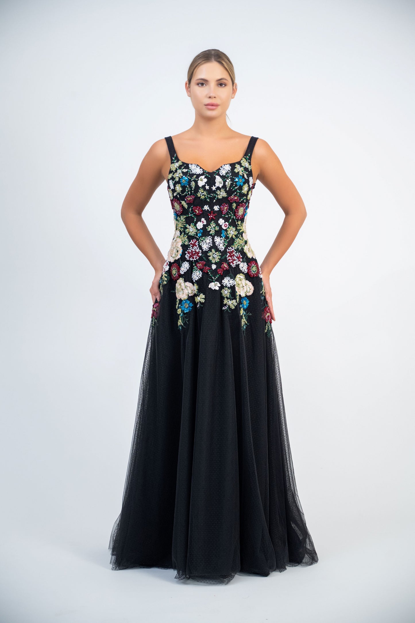 Floral Embroidered Gown