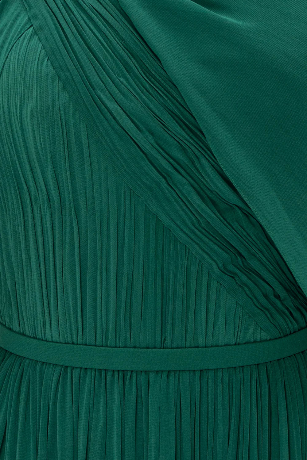 Asymmetrically Draped Muslin Gown With Cape Overlay