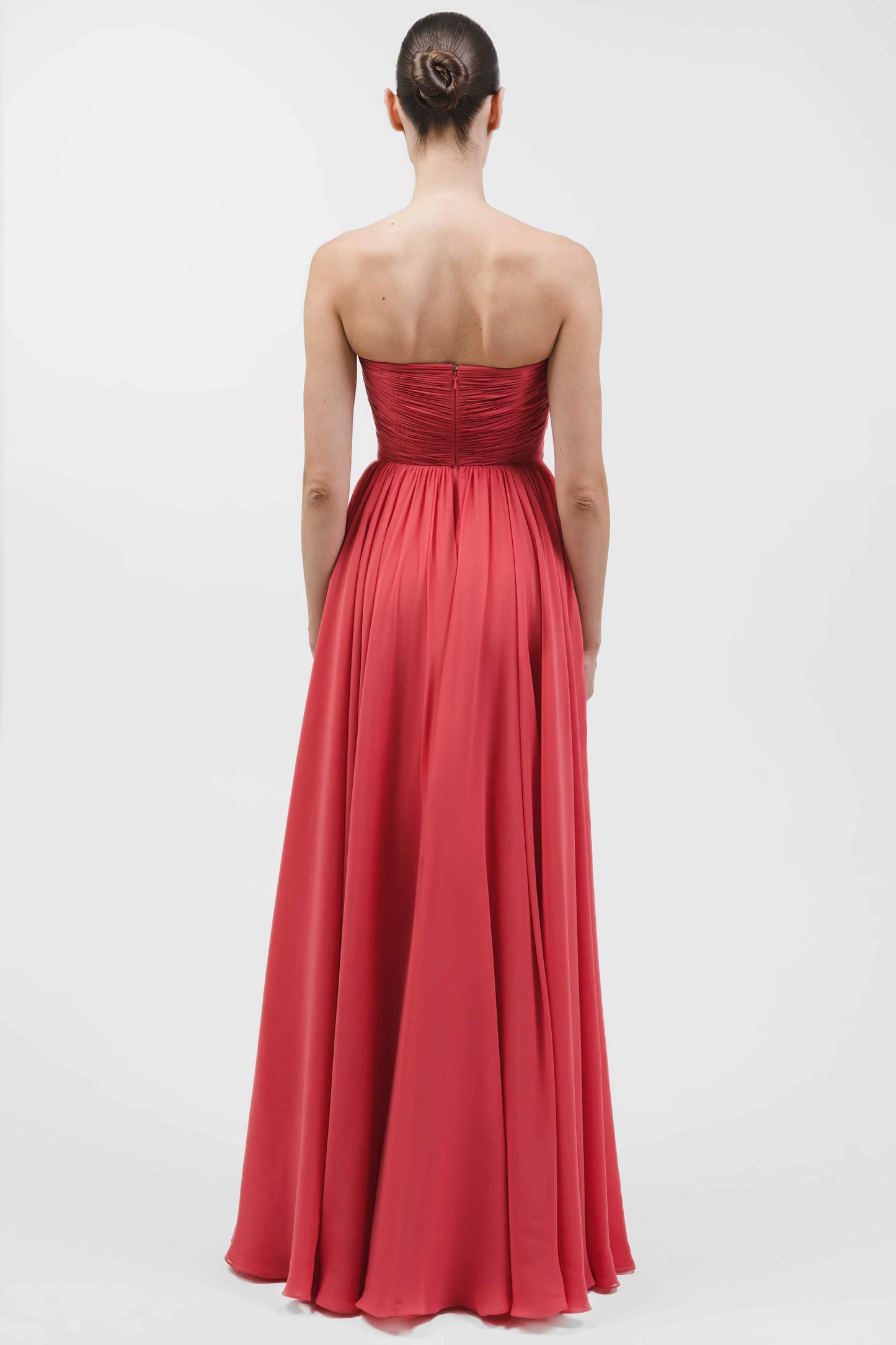 Strapless Asymmetrically Draped Gown