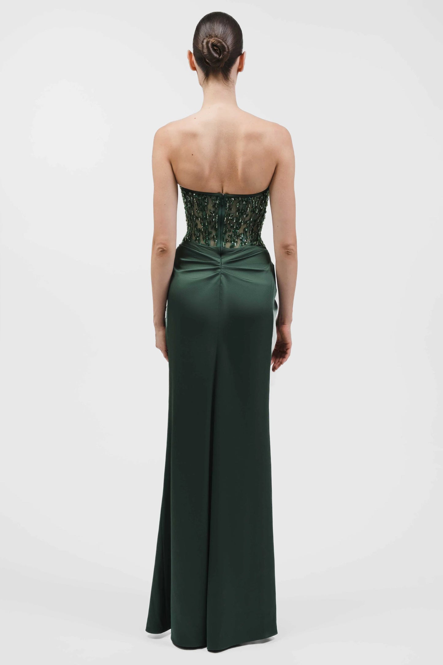 Strapless Beaded Corset Gown