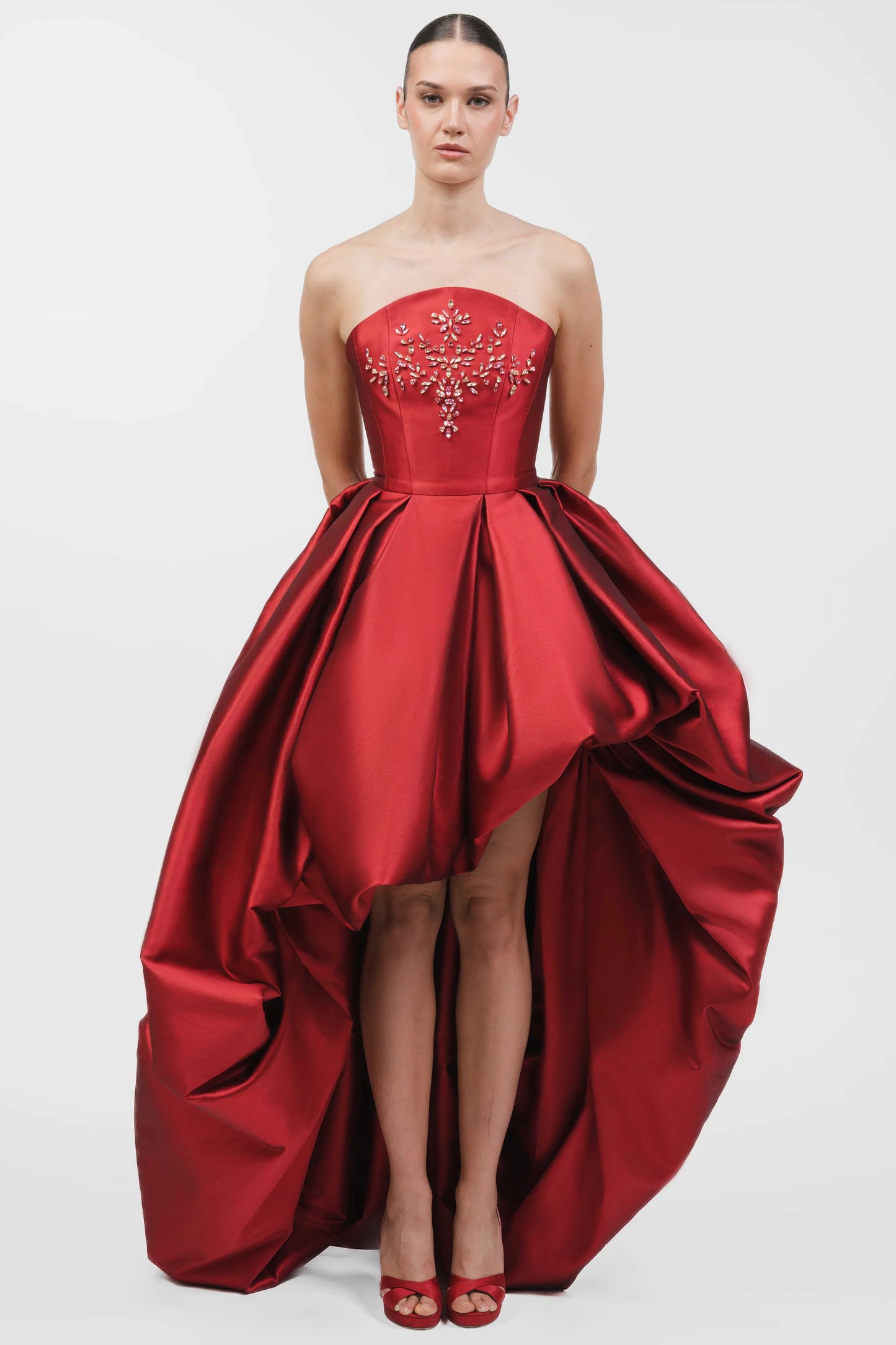Strapless High-Low Gown