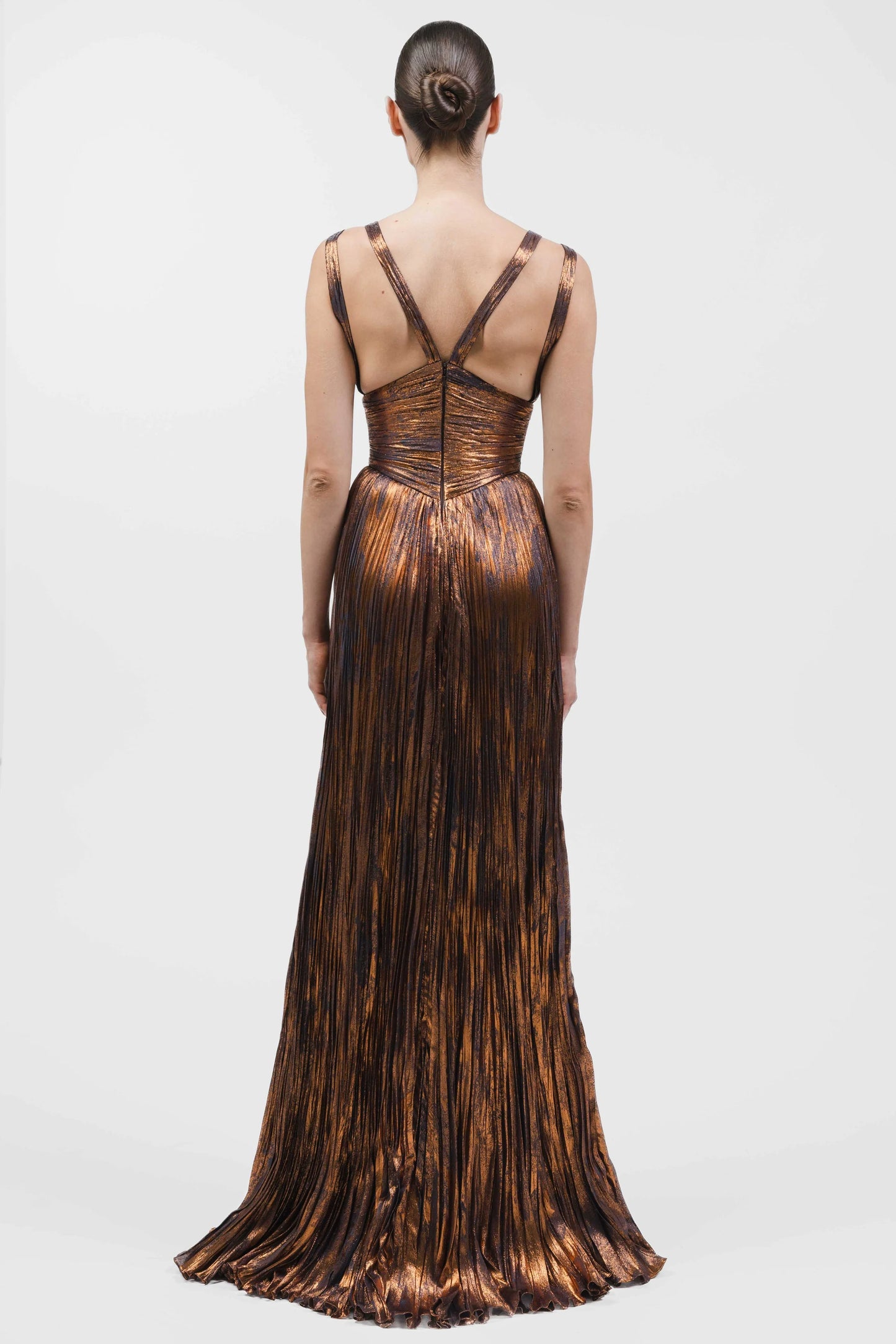 V-Neck Draped Gown