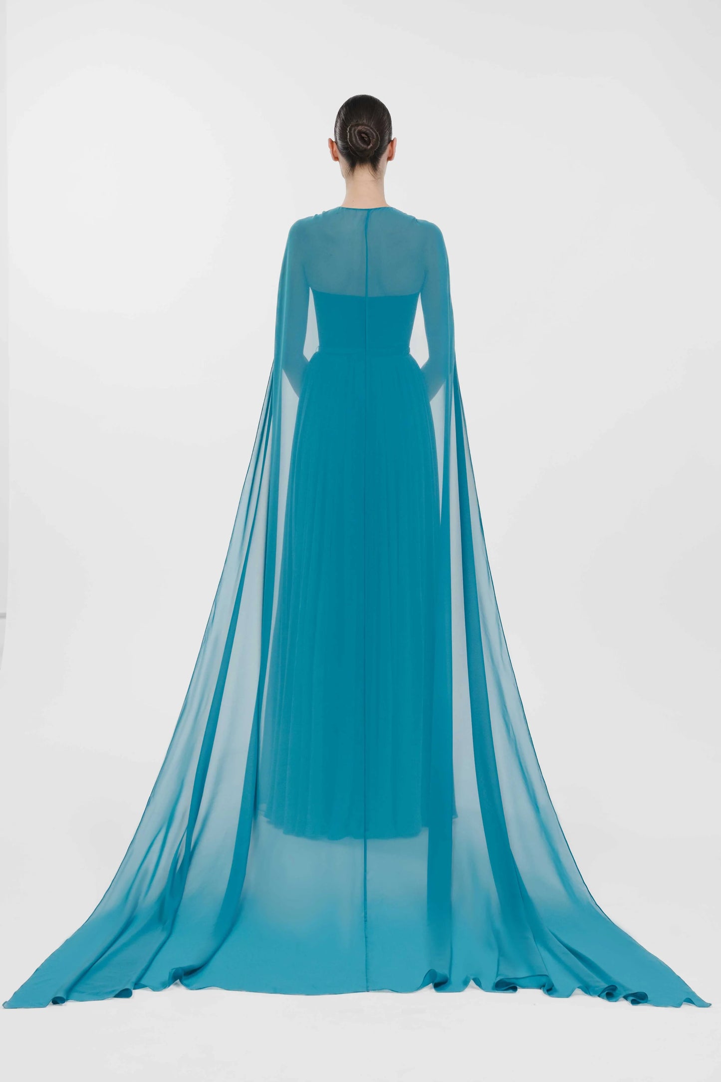 Strapless Asymmetrically Draped Muslin Gown
