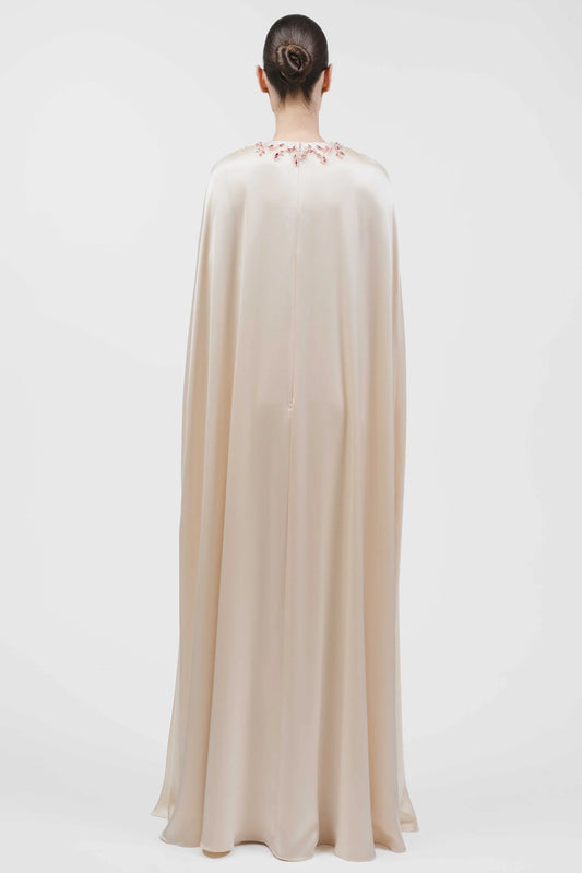 Cape Kaftan With Embellished Neckline