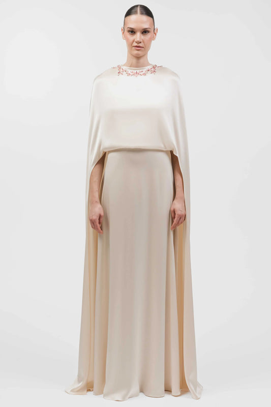 Cape Kaftan With Embellished Neckline
