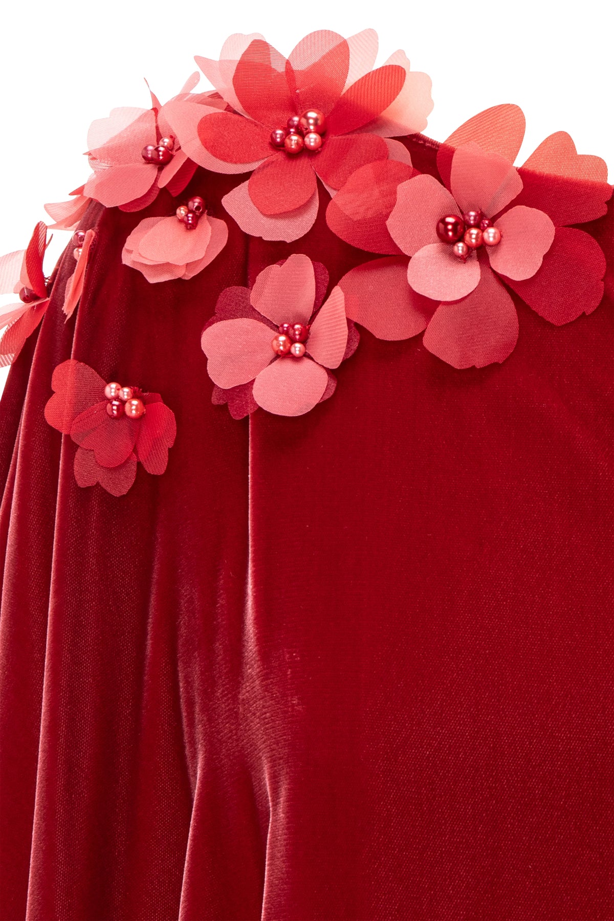 Floral-Appliqué Kaftan