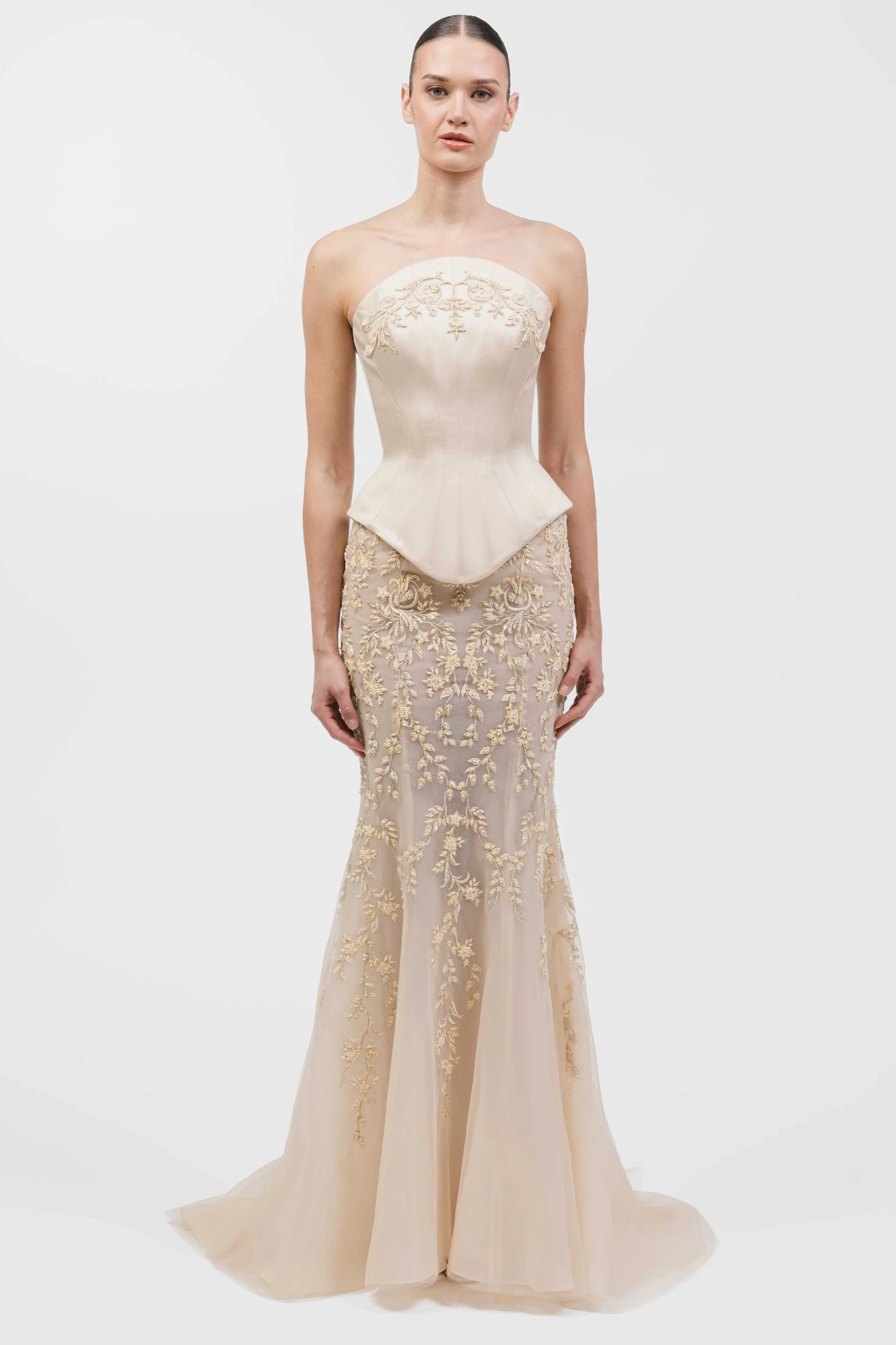 Strapless Structured Corset Mermaid Gown