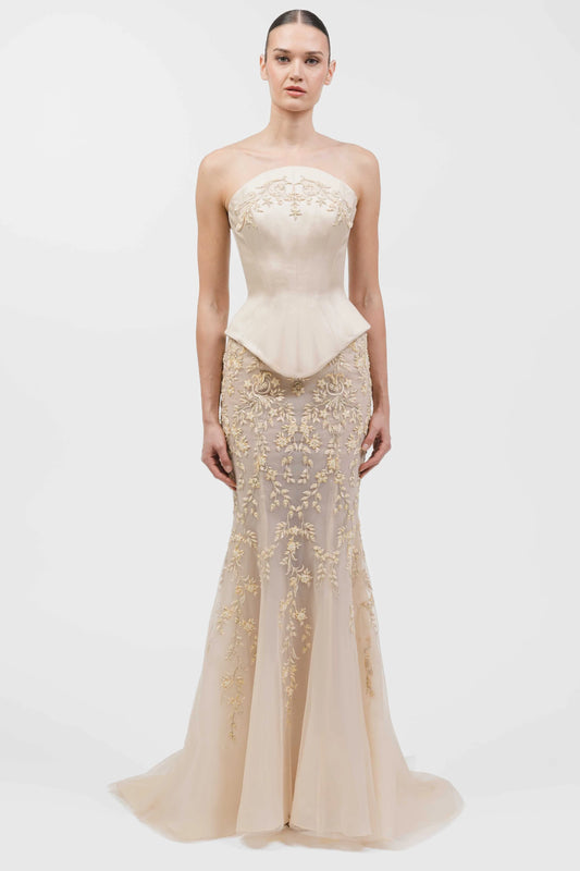 Strapless Structured Corset Mermaid Gown