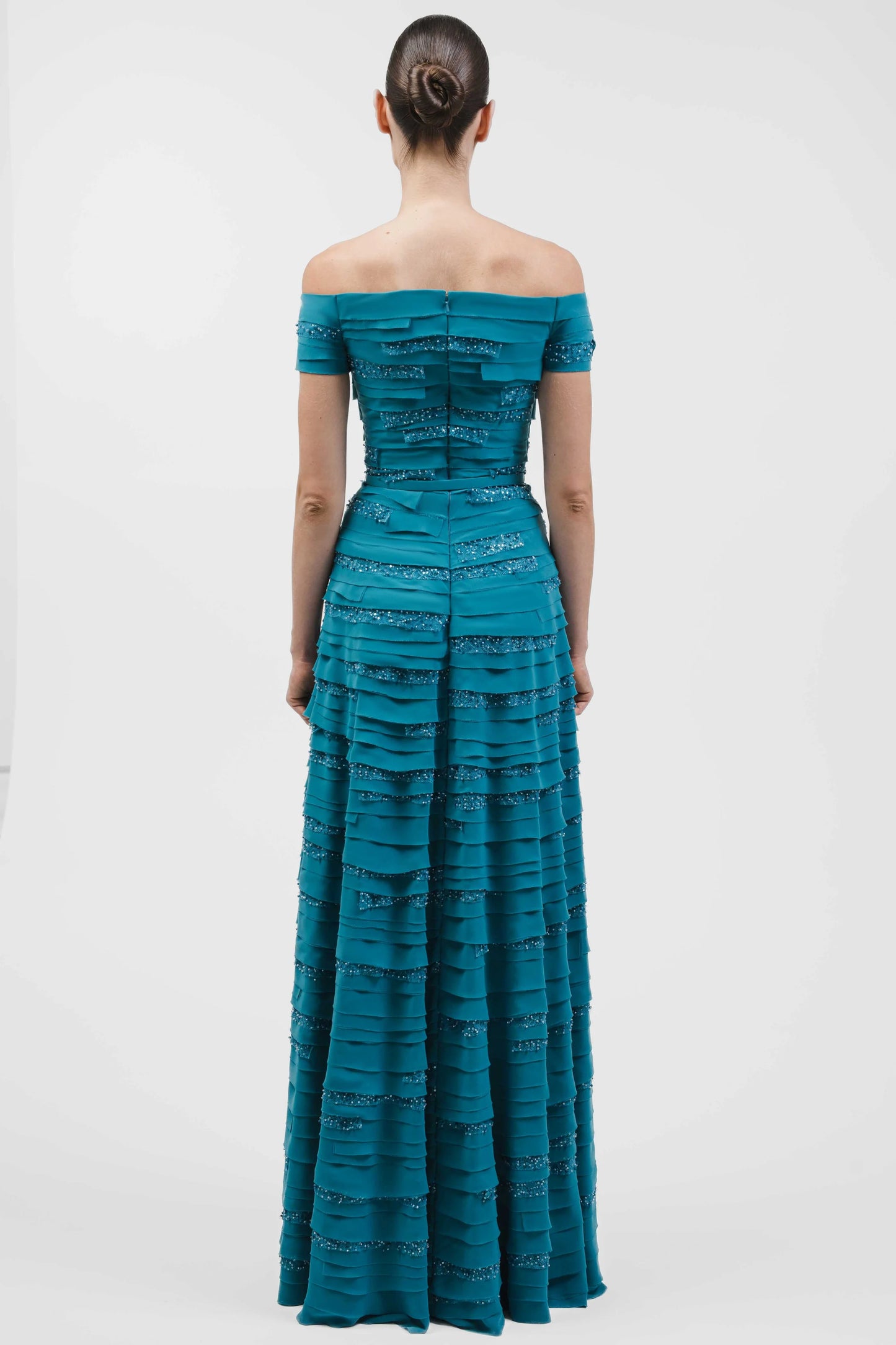 Off-Shoulder A-Line Muslin Gown
