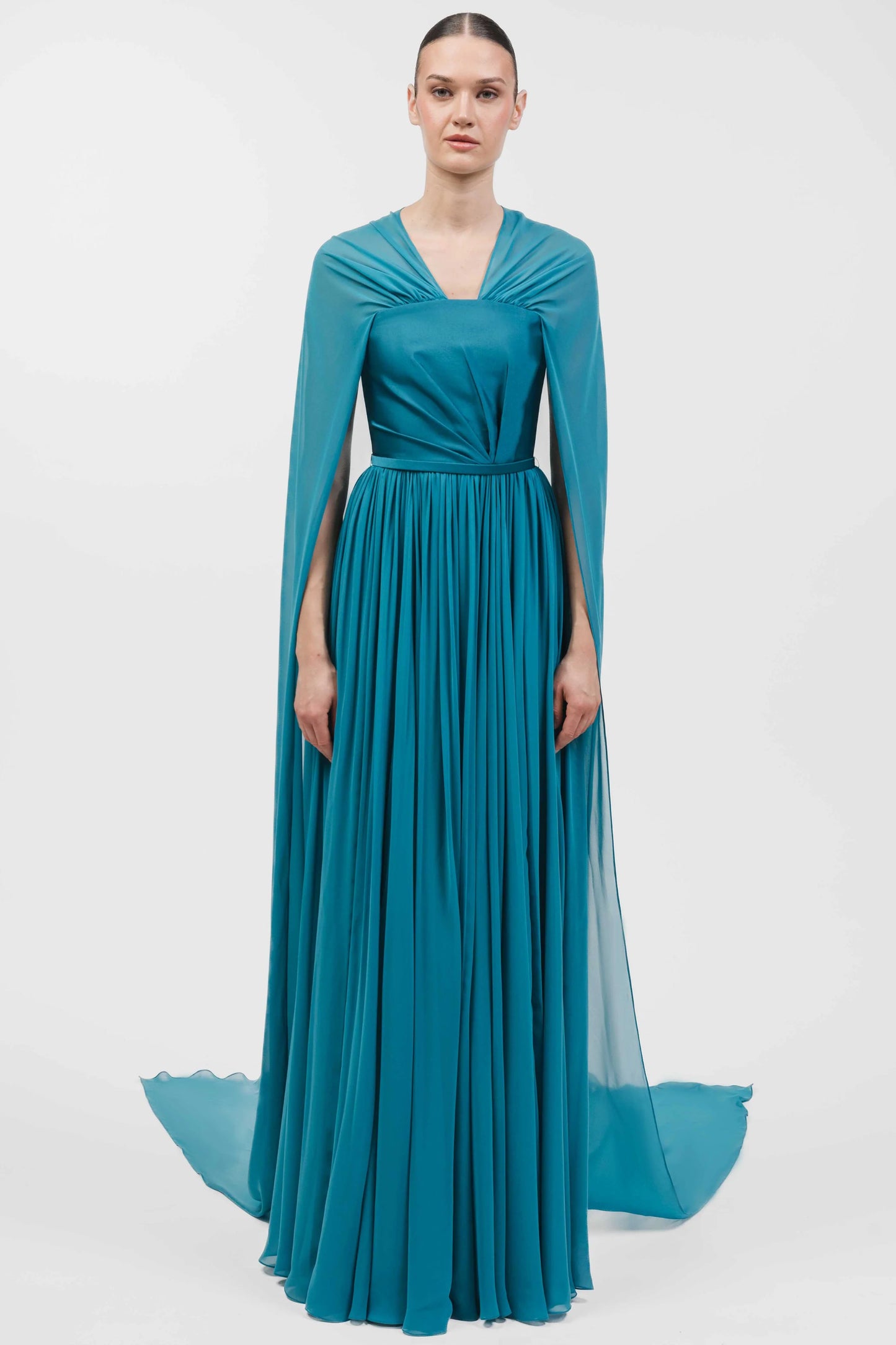 Strapless Asymmetrically Draped Muslin Gown