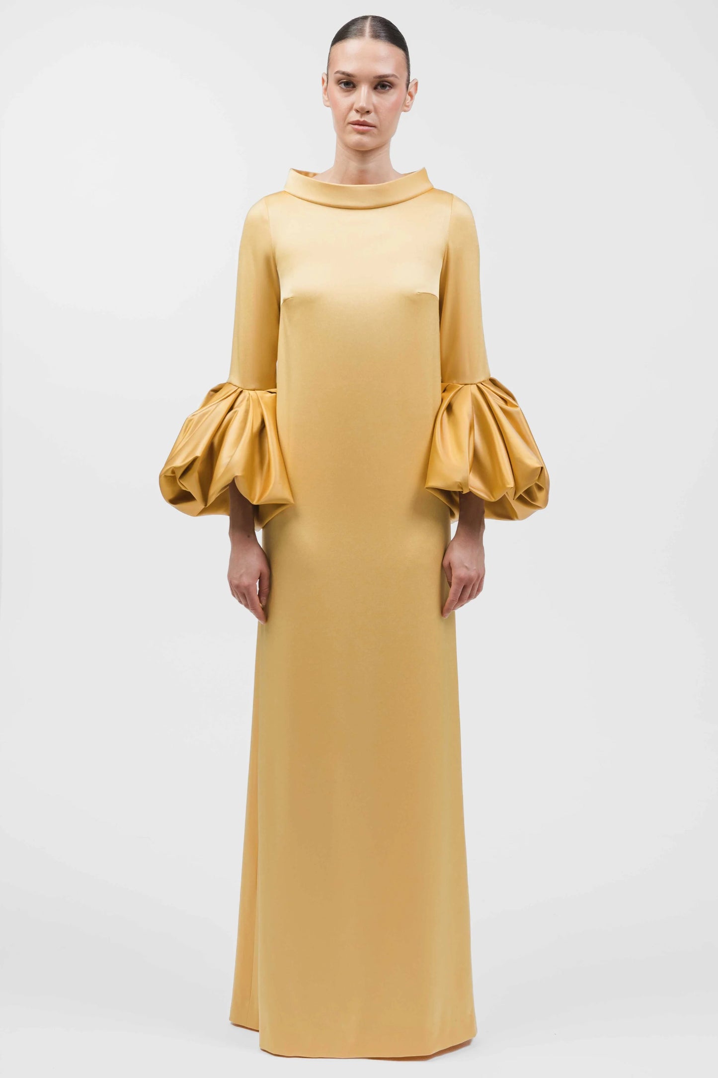 Kaftan With Sculptural Puff Sleeves
