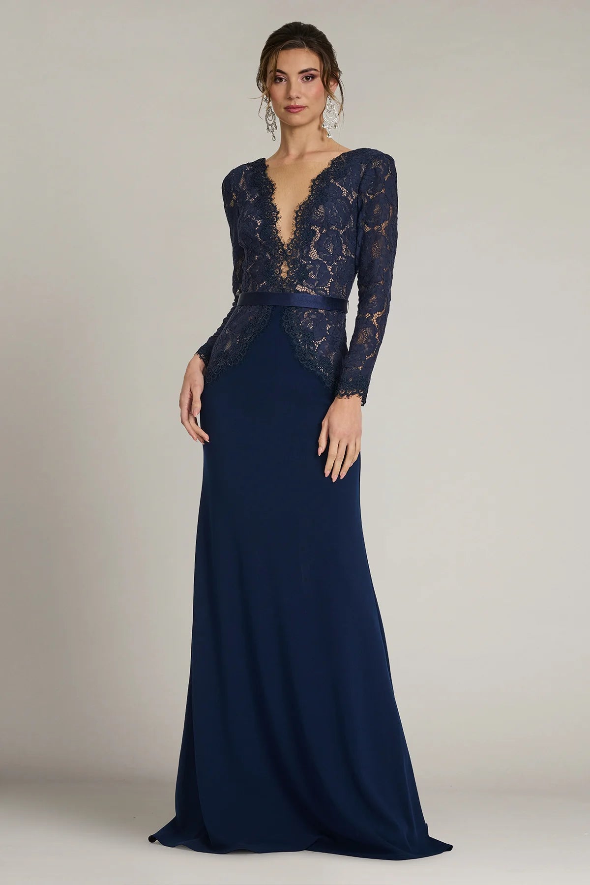 Corwin Embroidered Illusion Gown