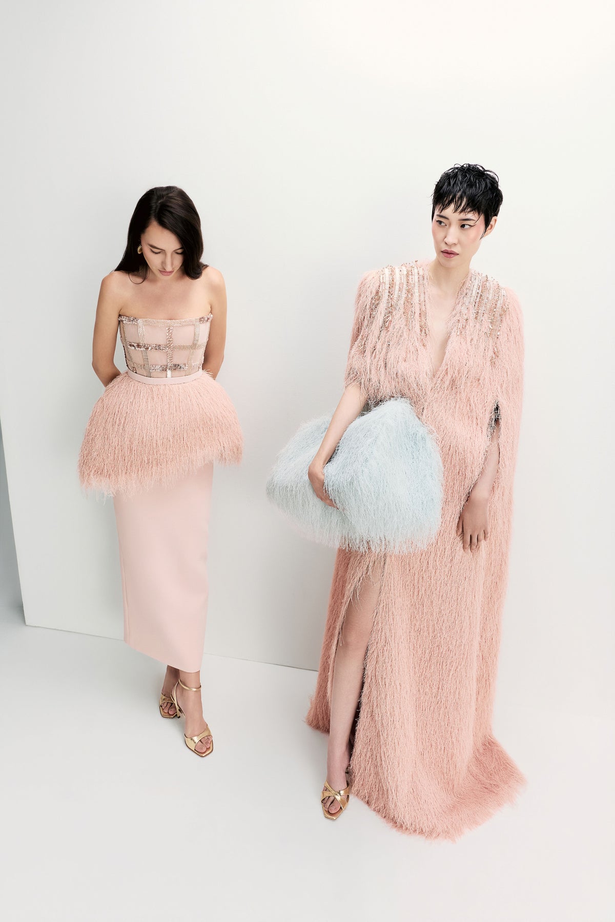 Strapless Peplum Fringe Dress