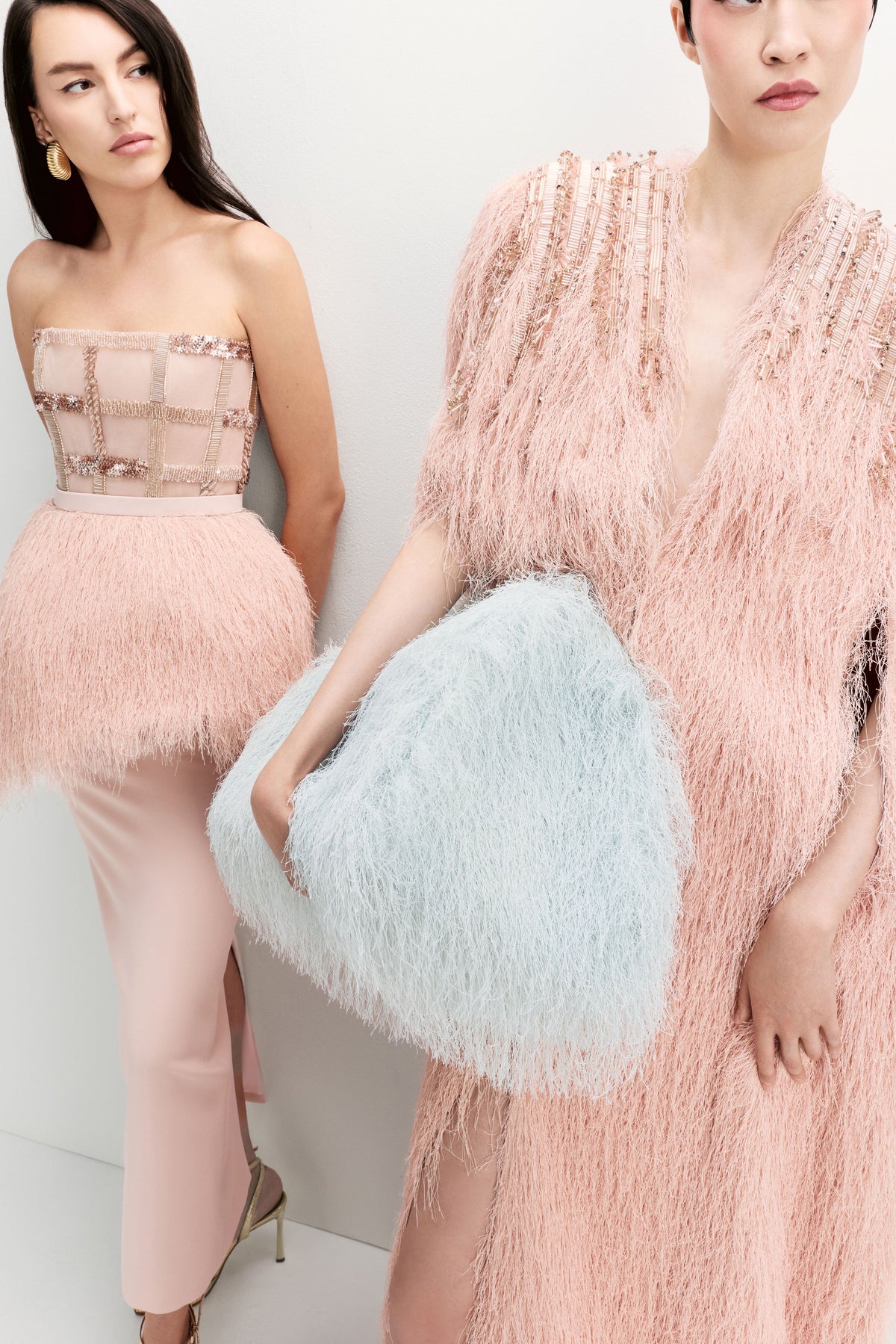 Strapless Peplum Fringe Dress