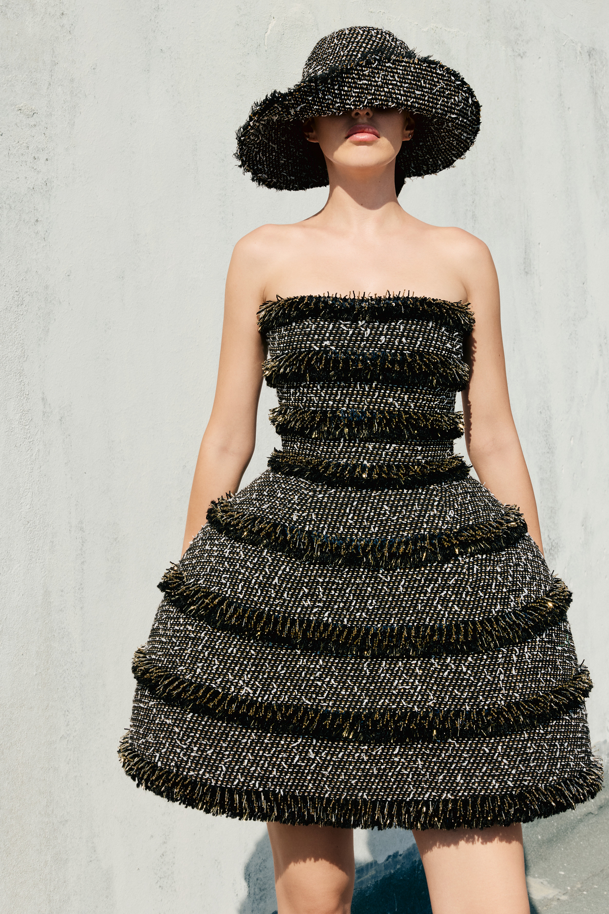 Dotted Tweed Cocktail Dress