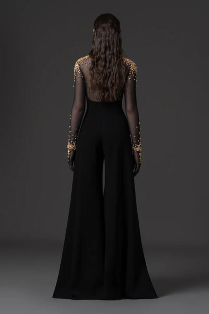 High Neck Crepe Jumpsuit