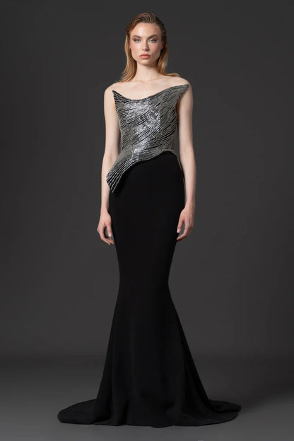 Fitted Mermaid Crepe Gown