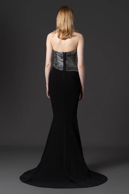 Fitted Mermaid Crepe Gown