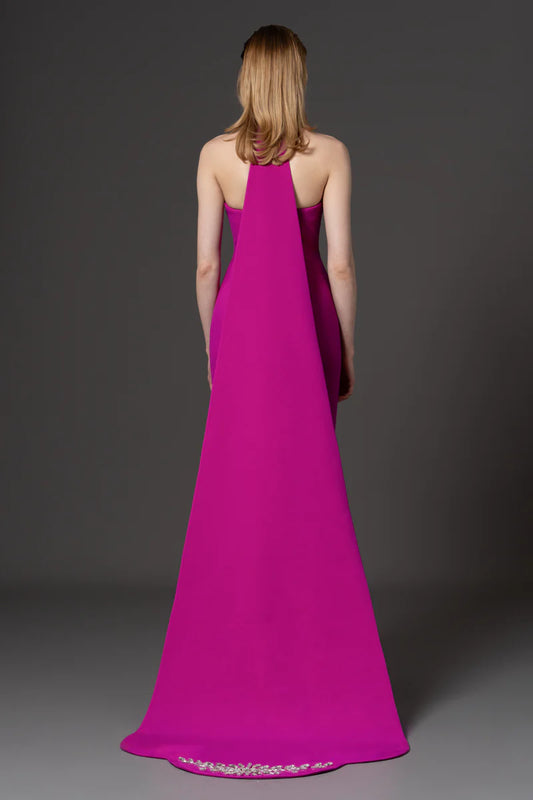 Vestido de Crepé Ajustado sin Tirantes