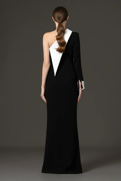One-Shoulder Crêpe Gown