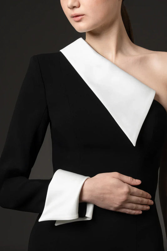 One-Shoulder Crêpe Gown