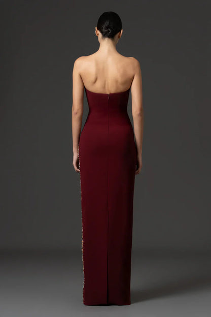 Strapless Embroidered Dress
