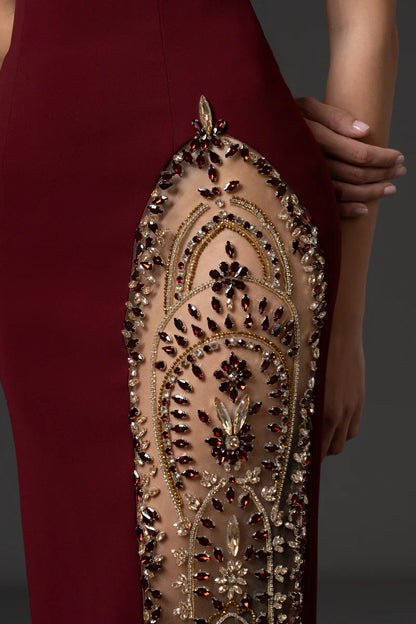 Strapless Embroidered Dress