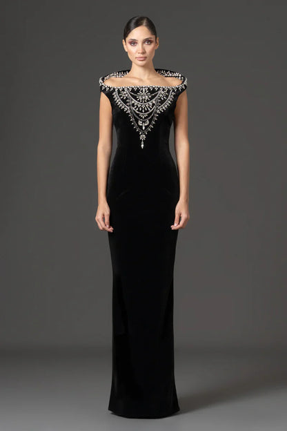 Structured Velvet Gown
