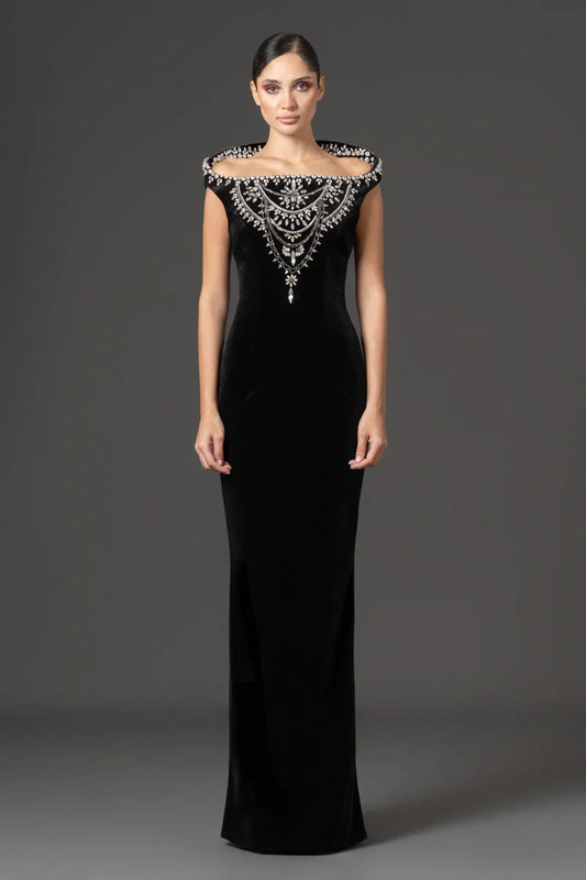 Structured Velvet Gown