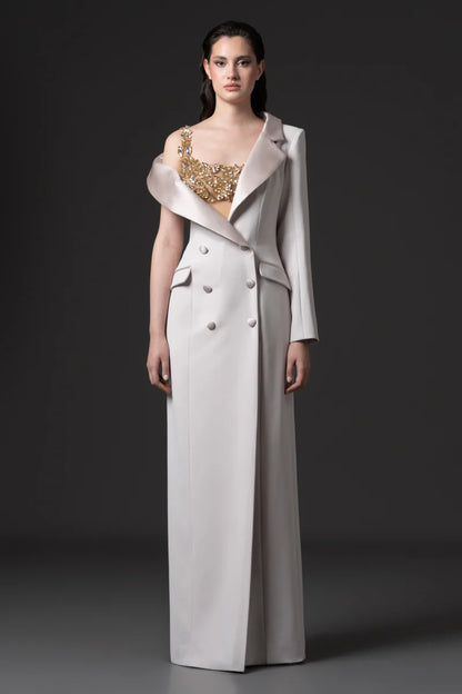 Tailored Crepe Coat Dress