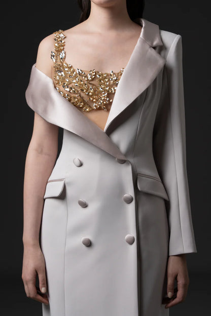Tailored Crepe Coat Dress