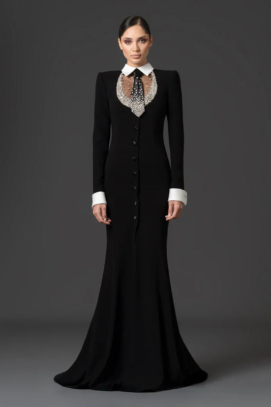 Tuxedo-Inspired Mermaid Dress