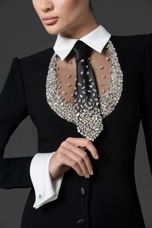 Tuxedo-Inspired Mermaid Dress
