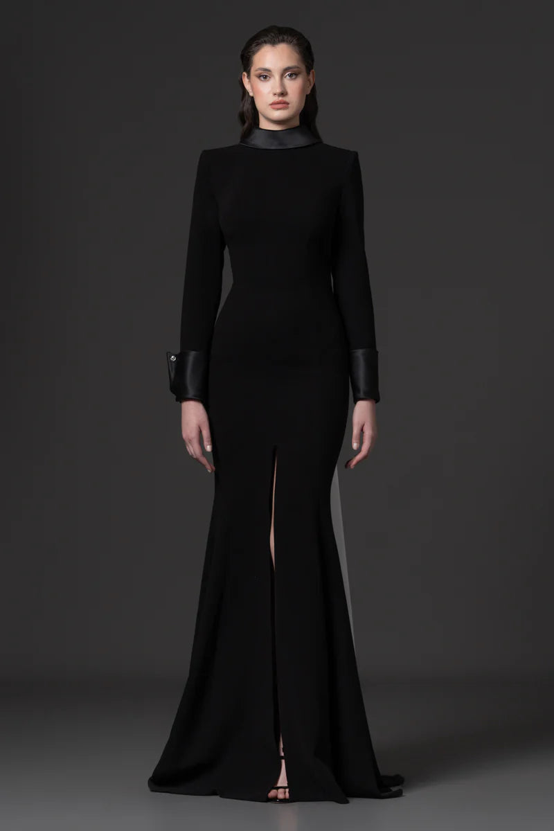Tuxedo-Inspired Gown
