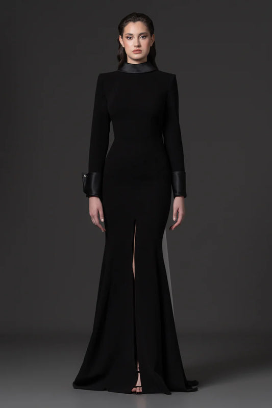 Tuxedo-Inspired Gown