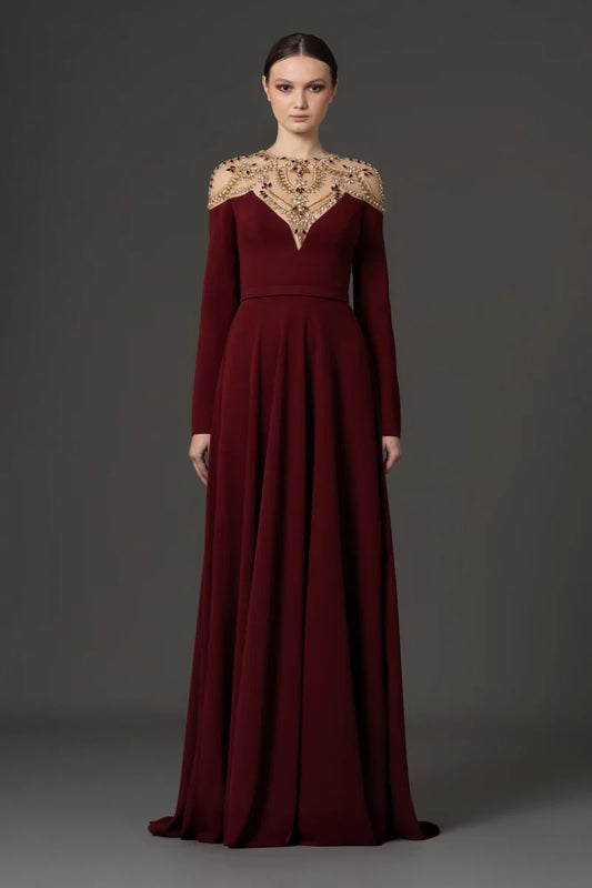 A-line Embellished Gown