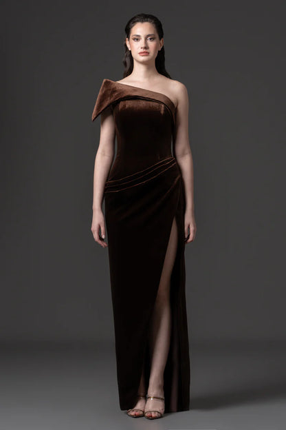 Asymmetrical Velvet Dress
