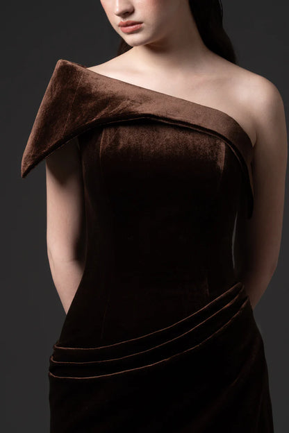 Asymmetrical Velvet Dress