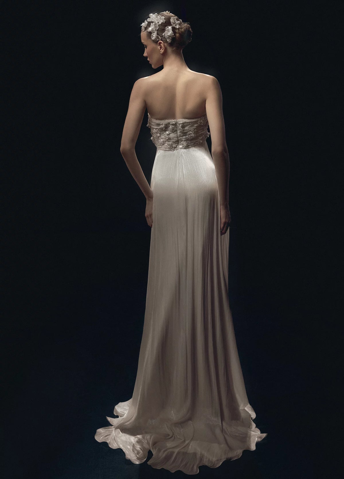 Strapless Pleated Gown