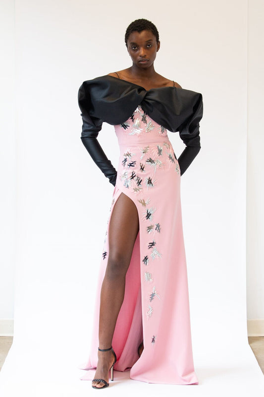 Raffia Embroidered Gown