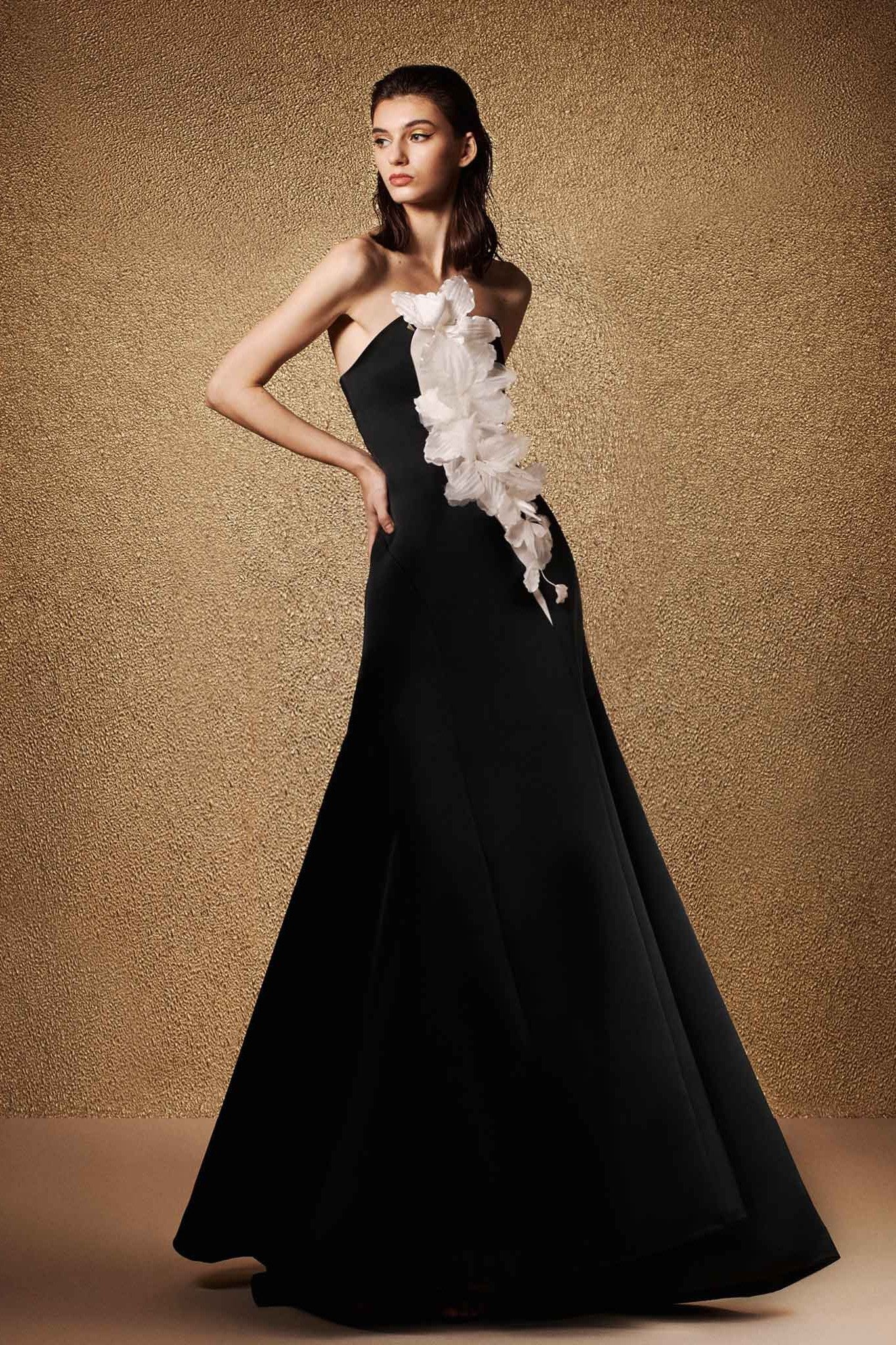 Black Iris Cascade Gown