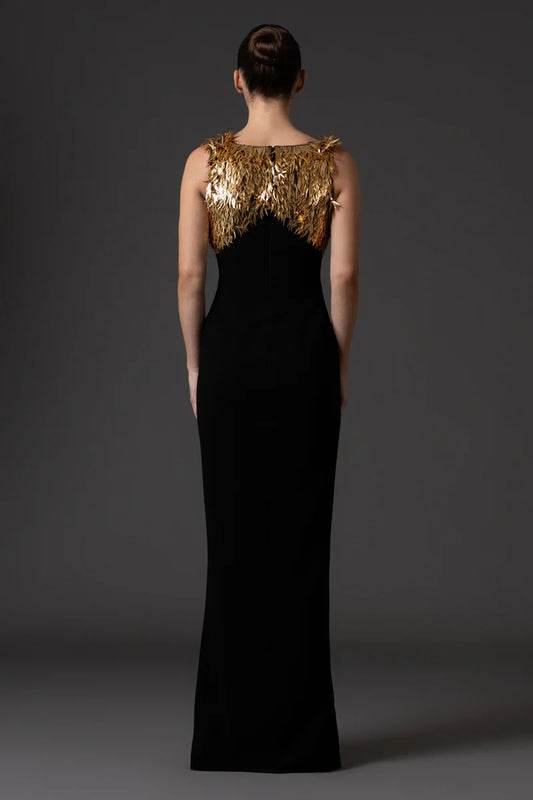 Black Crêpe Dress with Side Slit