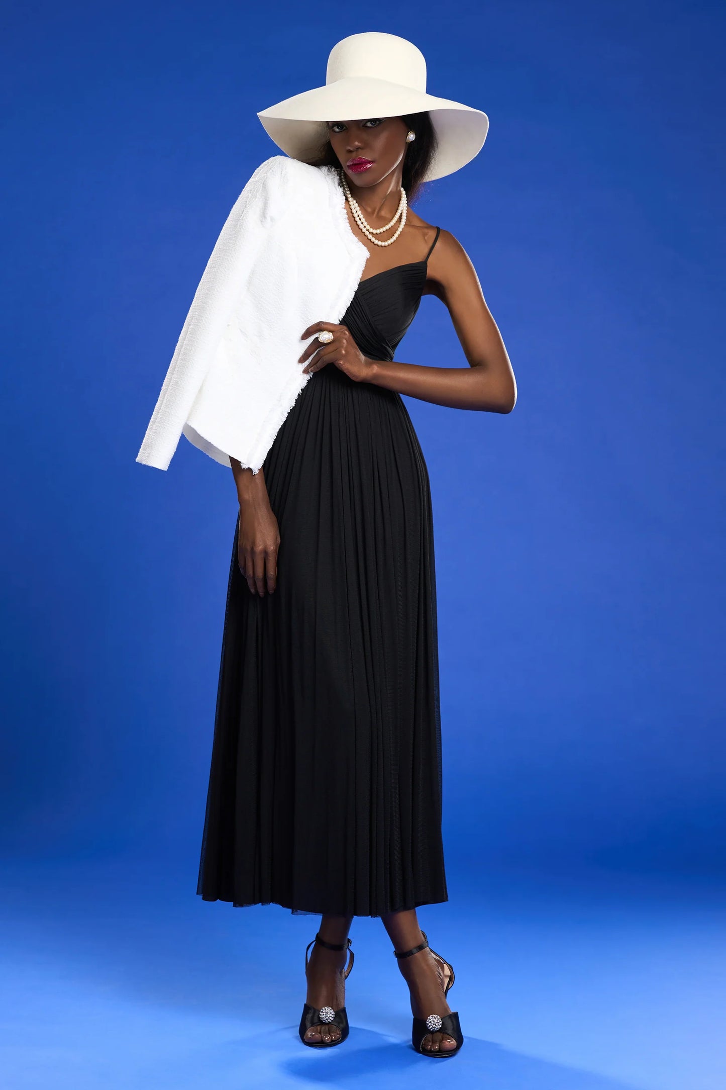 Plisse Pure Silk Tulle Cocktail Dress