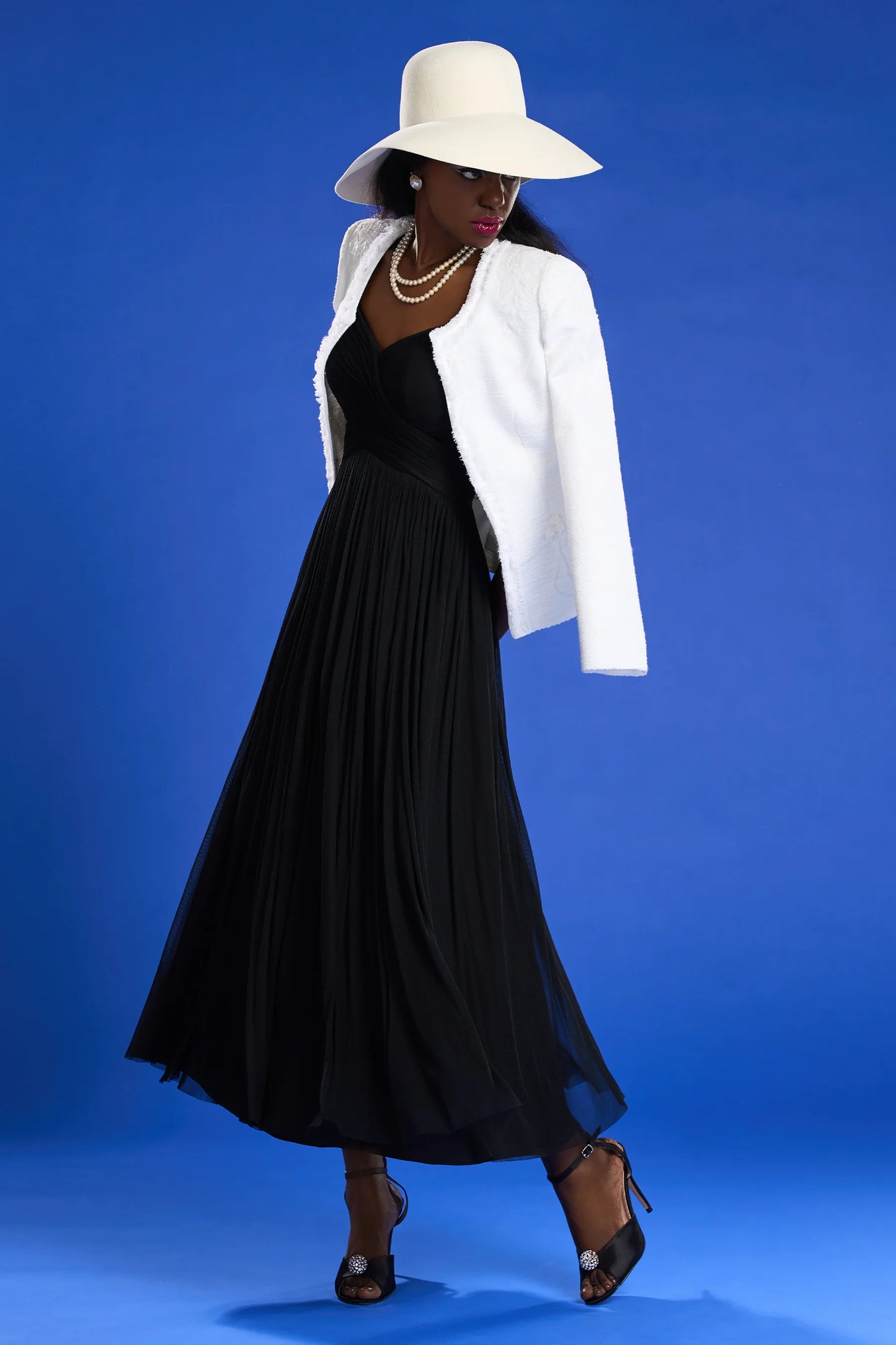 Plisse Pure Silk Tulle Cocktail Dress