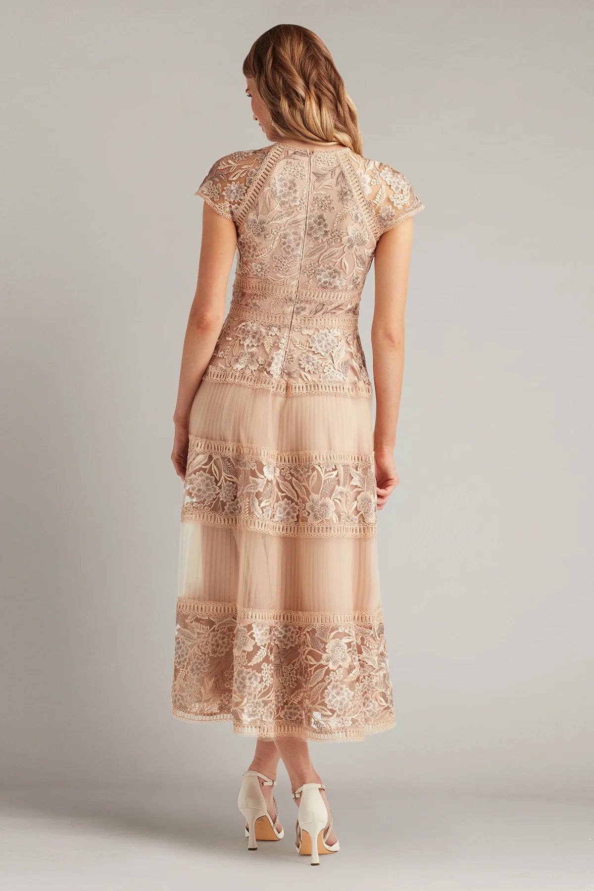 Tamsin Embroidered Tulle Midi Dress