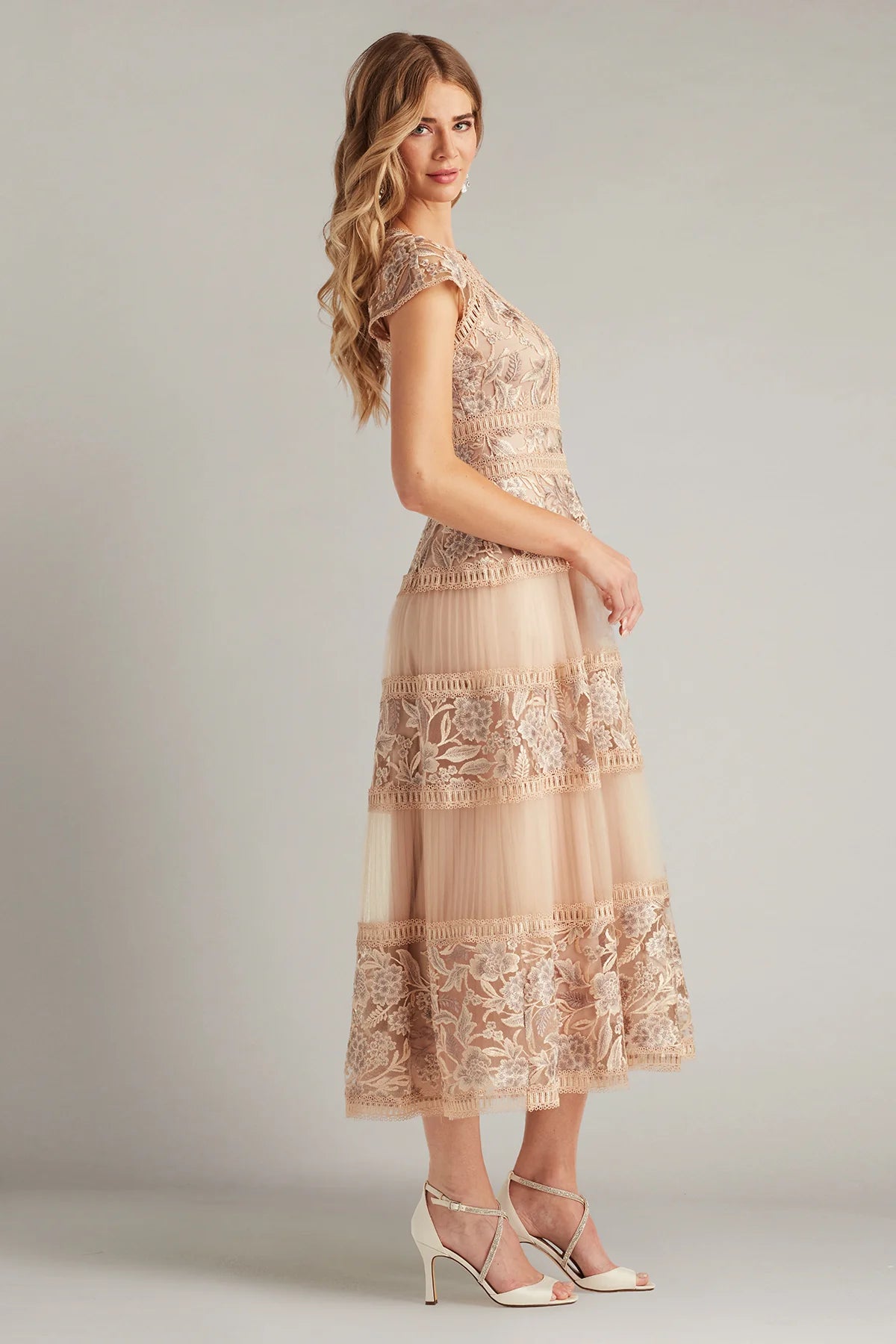 Tamsin Embroidered Tulle Midi Dress