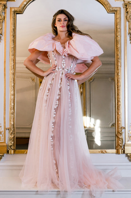 Dramatic Shoulder Gown